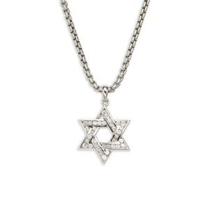 Effy Sterling Silver Diamond Star Of David Pendant Necklace